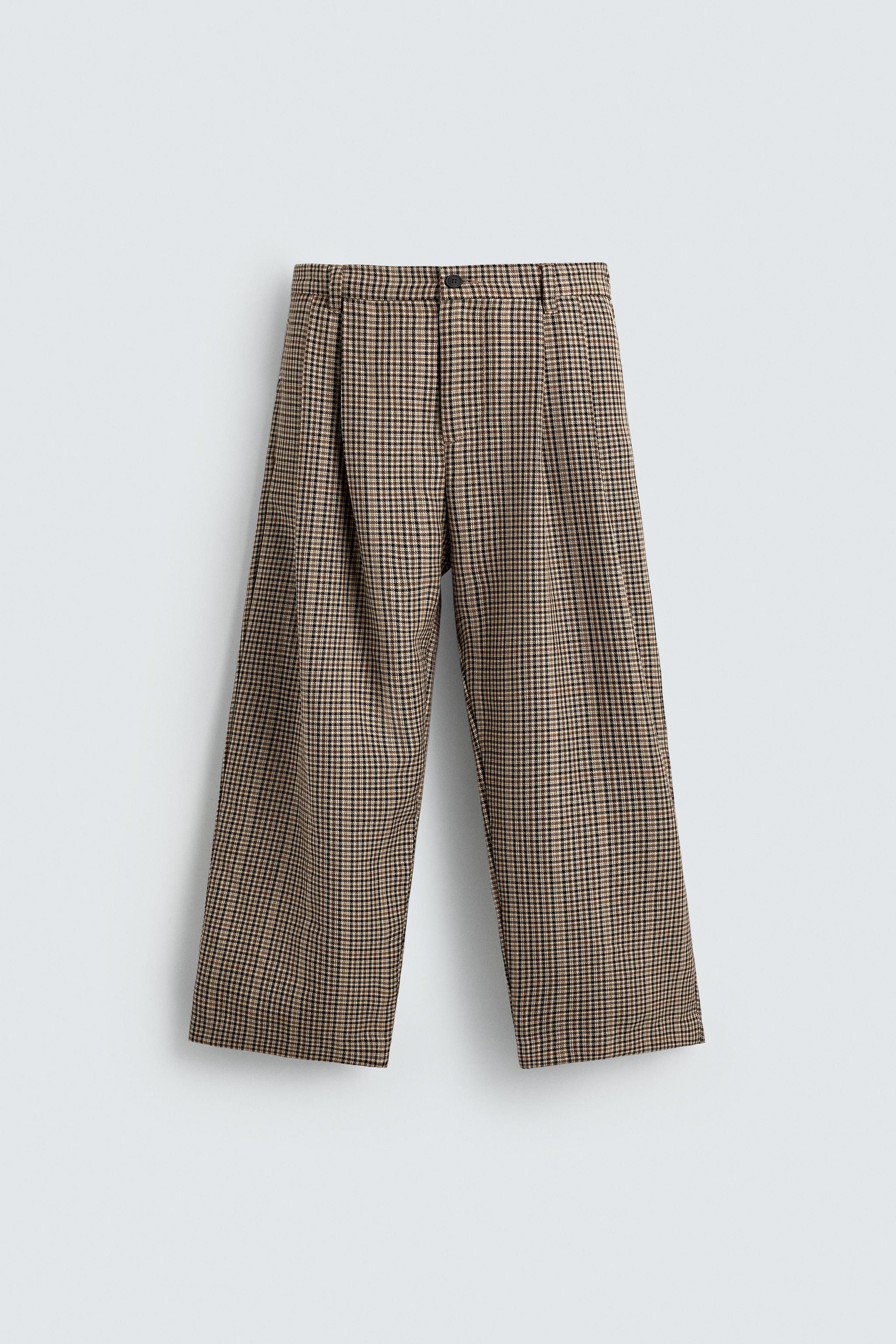 PLUTO PATCH CHECK TROUSERS HARRY LAMBERT FOR ZARA X DISNEY